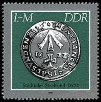 (1986-060) Марка Германия (ГДР) "Штральзунд (1622)"    Старинные монеты II Θ